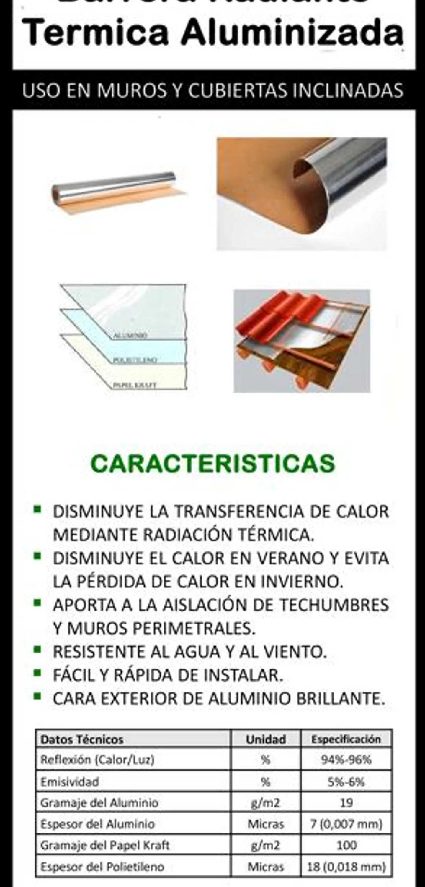 Fieltro Craft Aluminizado Reflex 1.2X30M 36MTS FSIMP 5