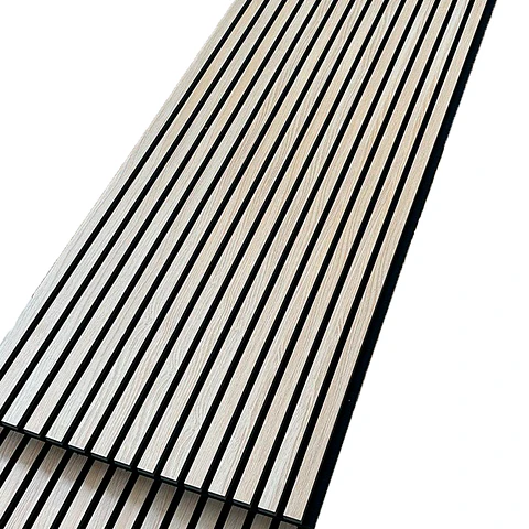 Panel Acustico C/Laminas de Madera White oak 600X2400MM