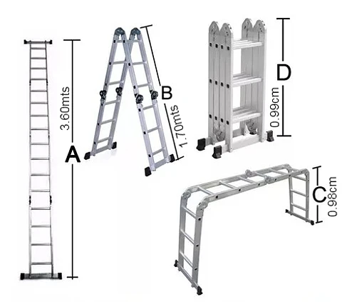 Escalera Articulada 12 Escalones TY-803 FSIMP 3,6 mts.