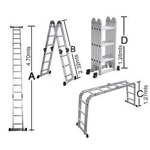 Escalera Articulada 16 Escalones TY-804 FSIMP Largo 4,70 mts