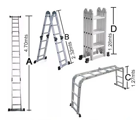 Escalera Articulada 16 Escalones TY-804 FSIMP Largo 4,70 mts