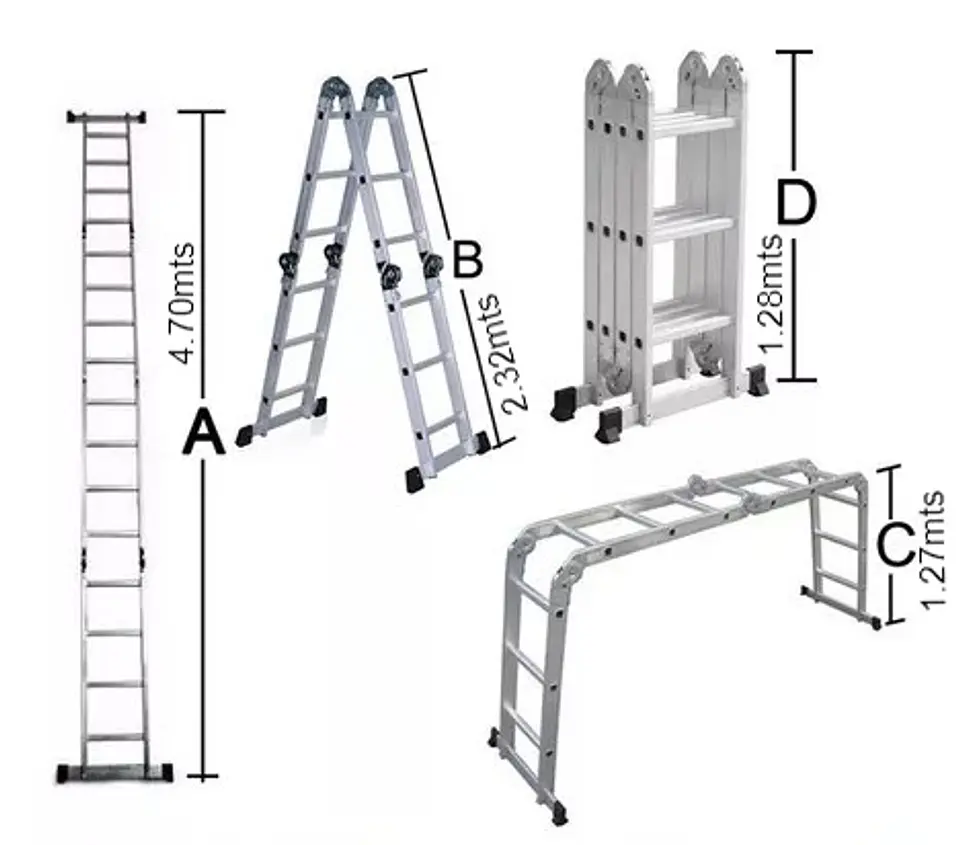 Escalera Articulada 16 Escalones TY-804 FSIMP Largo 4,70 mts 1