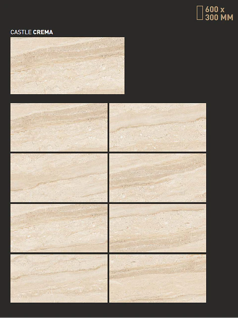 Porcelanato 30X60 cms. Castle Crema 0.9m²