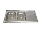 Lavaplato Doble Monomando 1200X500 Lavado Izquierdo + Desague YK-1250D FSIMP - Miniatura 1