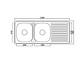 Lavaplato Doble Monomando 1200X500 Lavado Izquierdo + Desague YK-1250D FSIMP - Miniatura 2