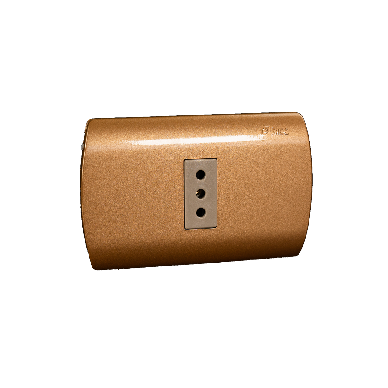 Toma Corriente Embutido Simple 10A ARIS MEC Dorado-Beige