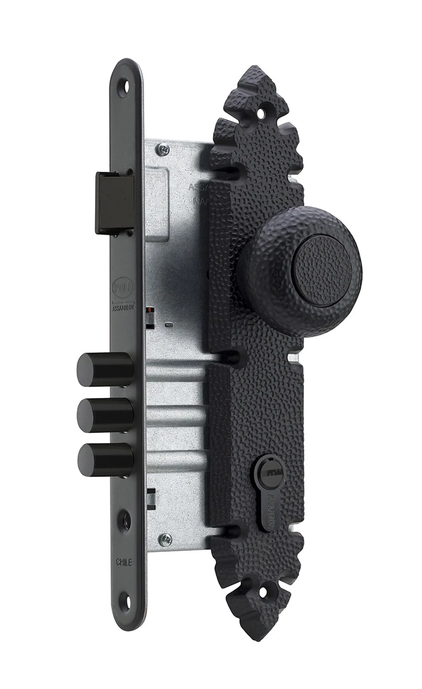 Cerradura Rustica Poli Negra Pomo Acceso Principal 1