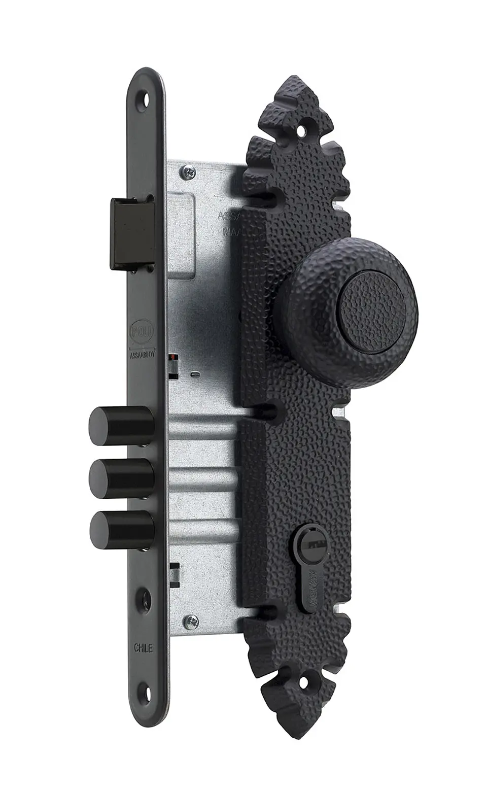Cerradura Rustica Poli Negra Pomo Acceso Principal 1