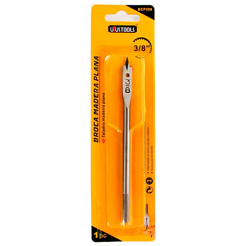 Broca Madera Plana 3/8" (Unidad)