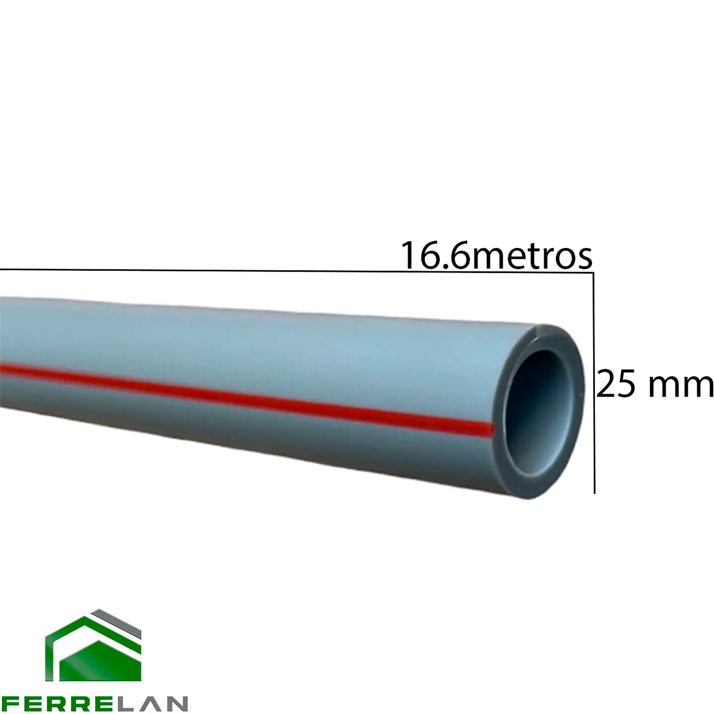 Tubo PP-R 25mm PN 16 6mts 1