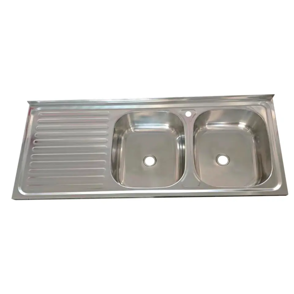 Lavaplato Doble Monomando 1200X500 Lavado Derecho + Desague YK-1250D FSIMP 1