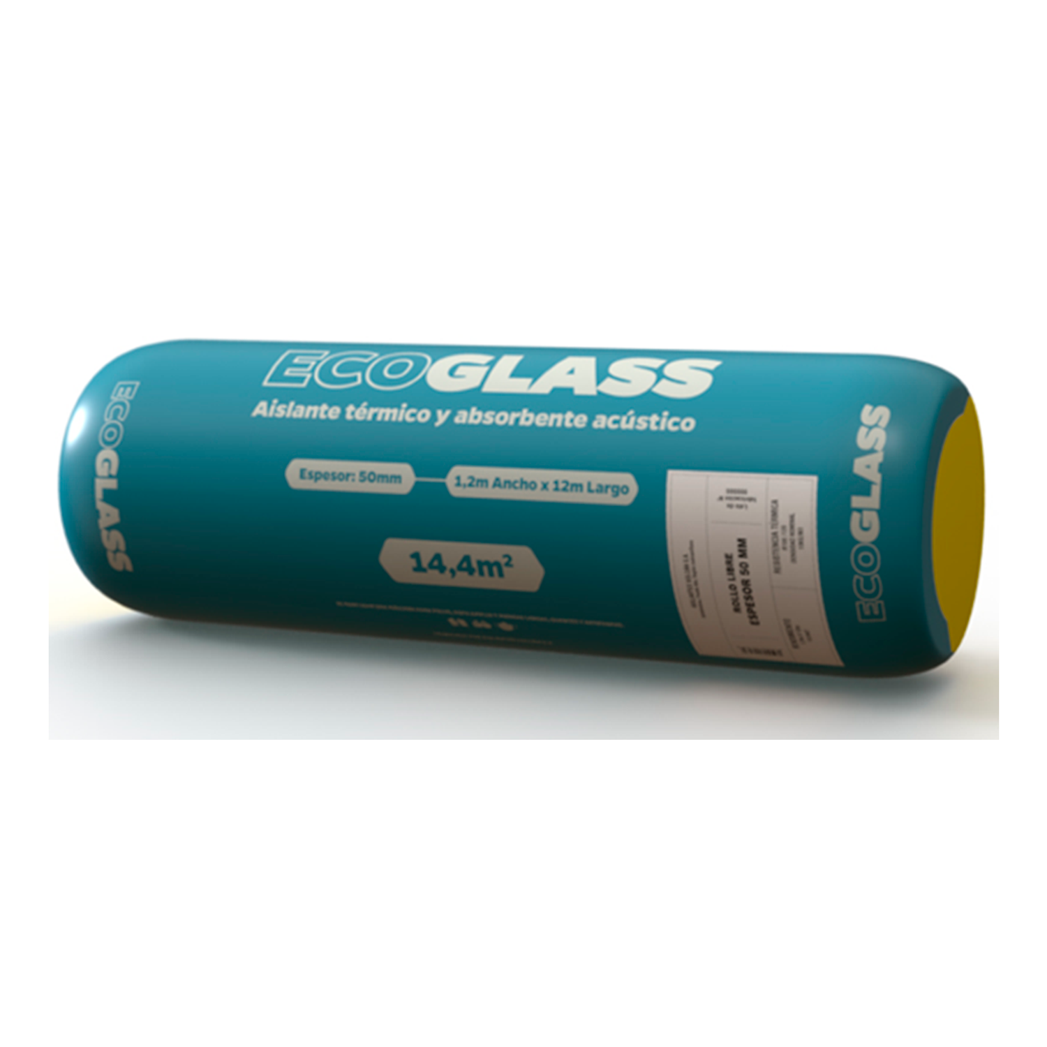 Aislante Lana de Vidrio 50mm 1.2x12mts (14.4mts²) ECOGLASS 1