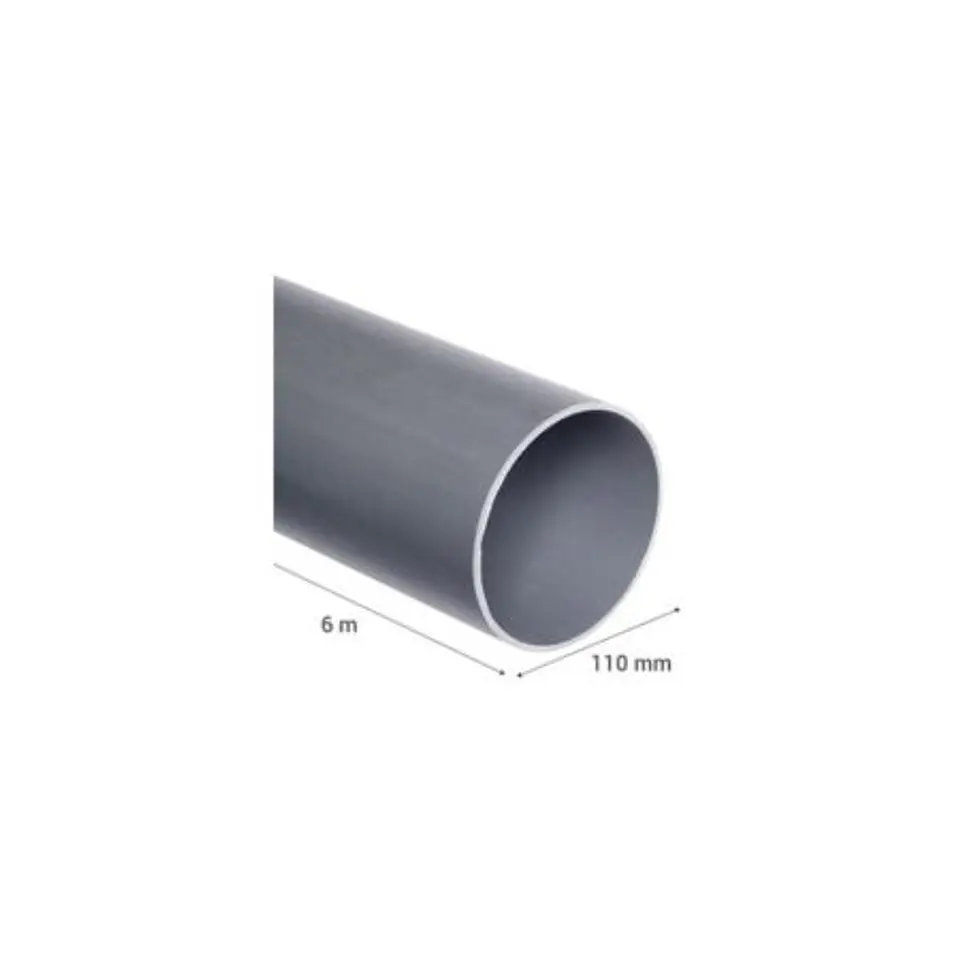Tubo Sanitario Gris 110mm x 6m 2