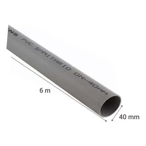 Tubo Sanitario Gris 40mm x 6m