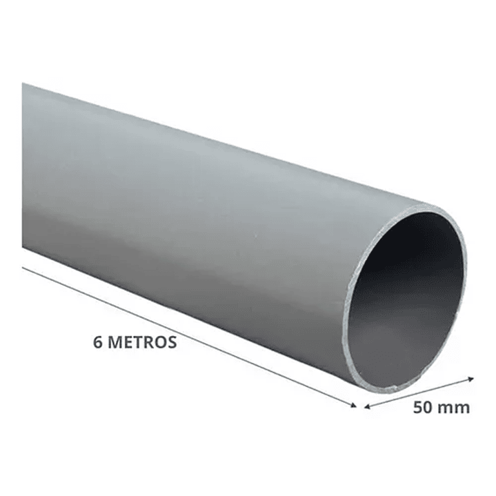 Tubo Sanitario Gris 50mm x 6m  2