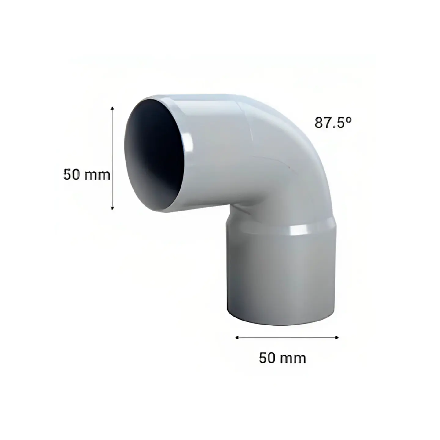 Codo PVC Sanitario Gris 87,5º 50 mm 2
