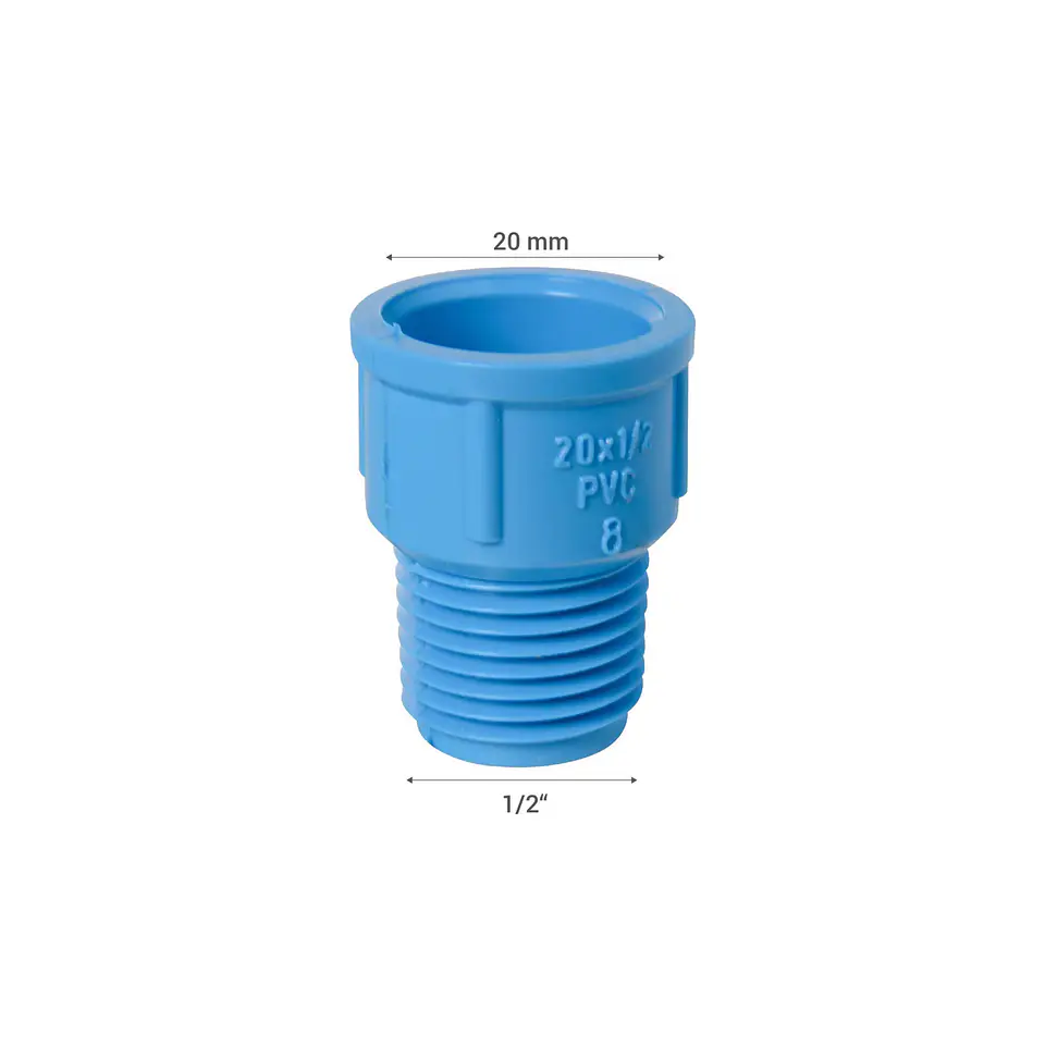 Terminal PVC HE Cementar 20mm x 1/2