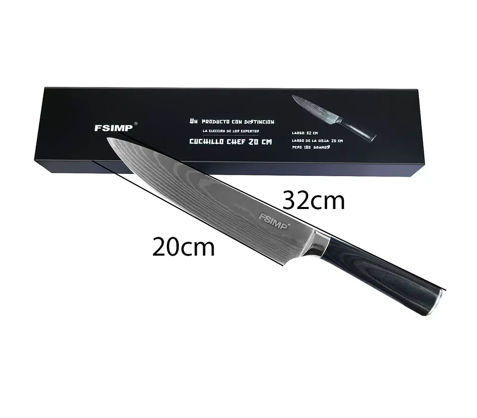 Cuchillo Inox. Chef Largo Hoja 20 cms FSIMP 3