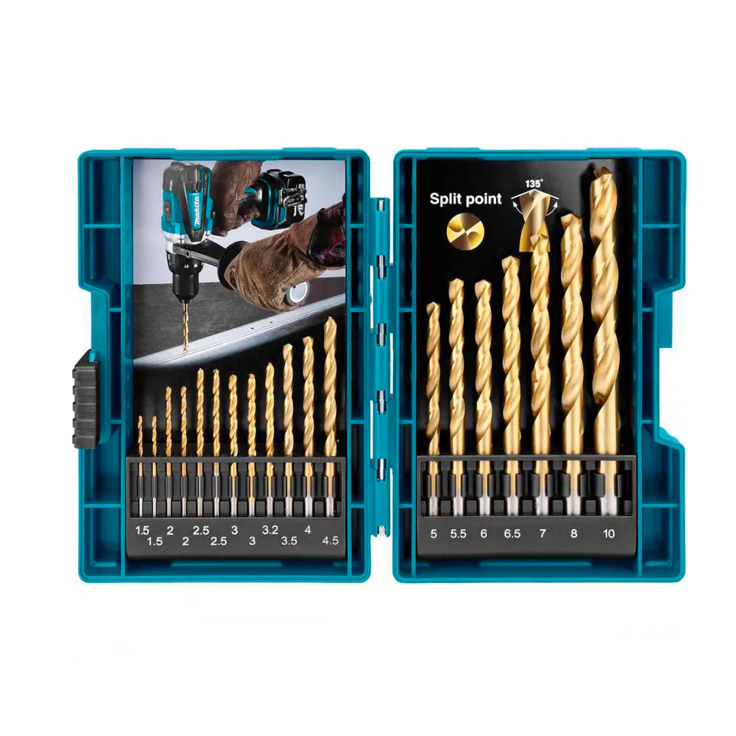 Set Brocas HSS-TiN METAL 19 PCS Makita D-67527 1
