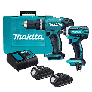 Taladro 1/2 18V + Atornillador IMPC Inalámbrico incluye Set Juego De Puntas Y Brocas Makita 60 Piezas E-11829