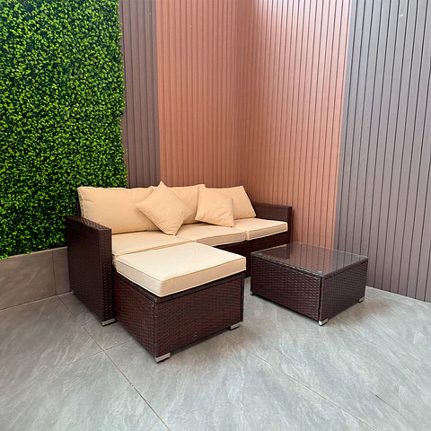 Set Sofa de Terraza 3 Cuerpos + Mesa de Centro
