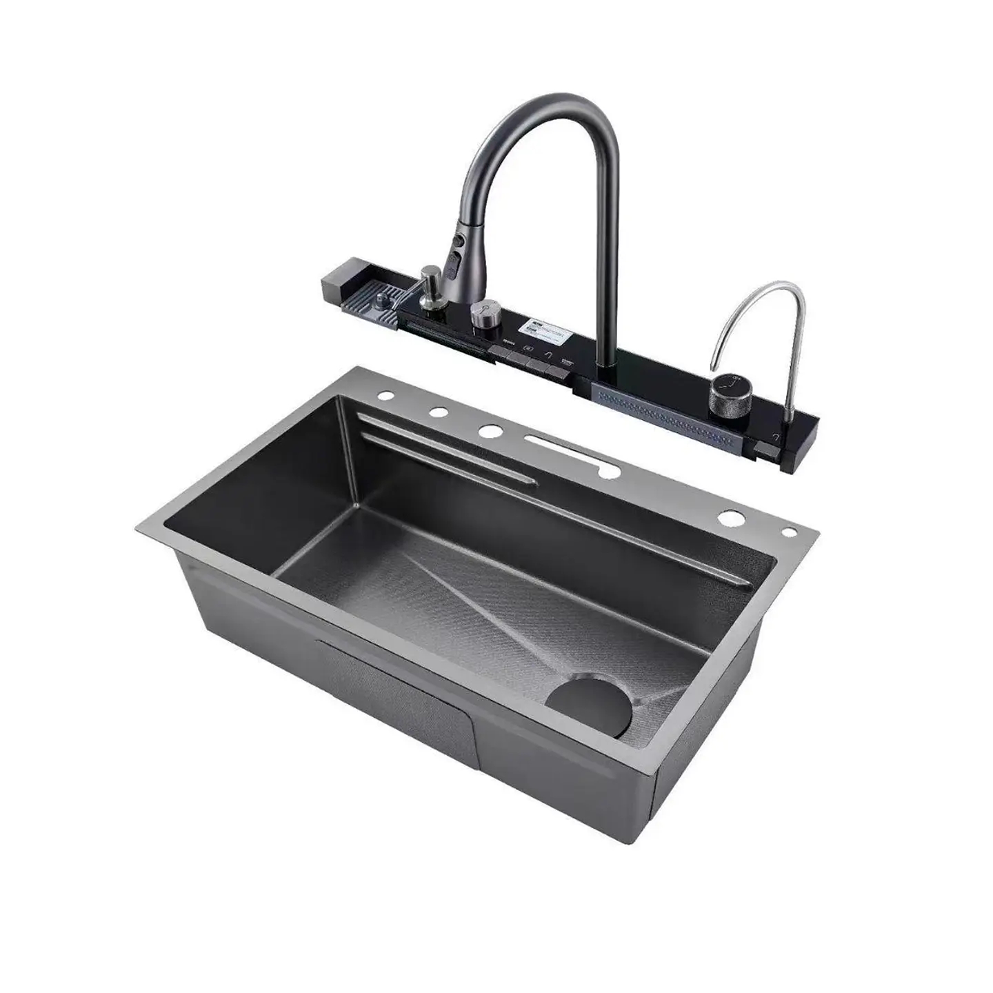 Set Lavaplato Empotrado Negro 80X45X21CM  2