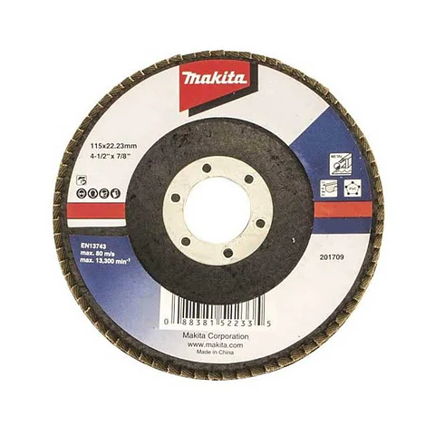 Disco Lija Flap P/Acero y Madera 115MM #120 MAKITA 63460