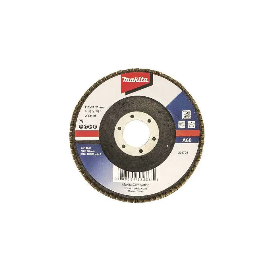 Disco Lija Flap P P/Acero y Madera 115MM #60 MAKITA 63448 1