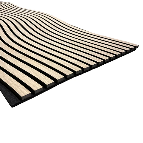 Panel Acustico C/Laminas de Madera Curvo 600X2400MM