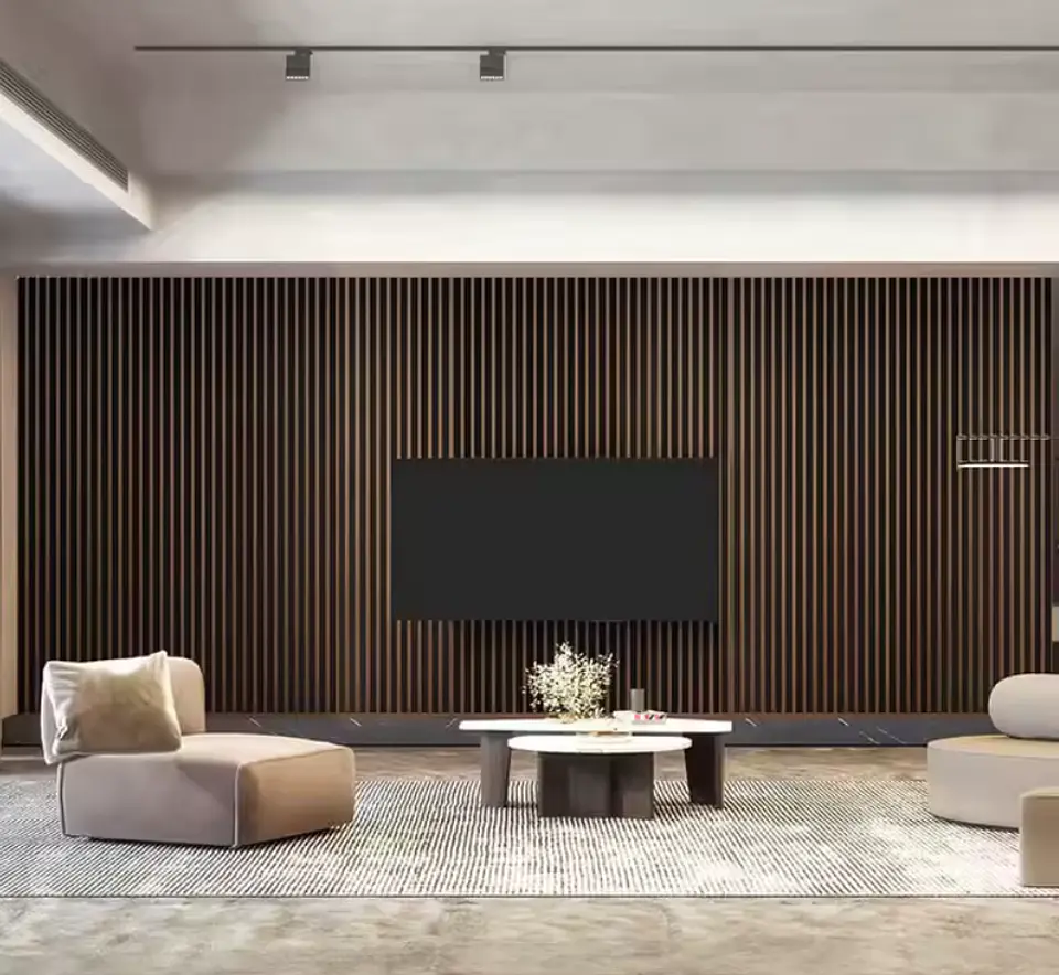 Panel Acustico C/Laminas de Madera Black Oak 600X2400MM 2