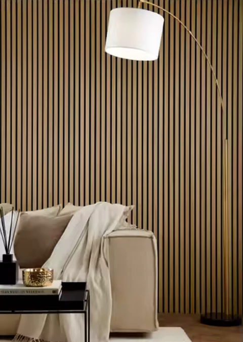 Panel Acustico C/Laminas de Madera WALNUT 600X2400MM