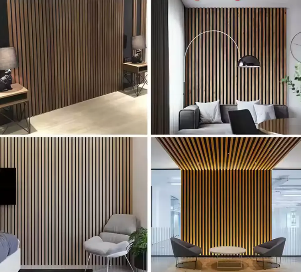 Panel Acustico C/Laminas de Madera WALNUT 600X2400MM 4