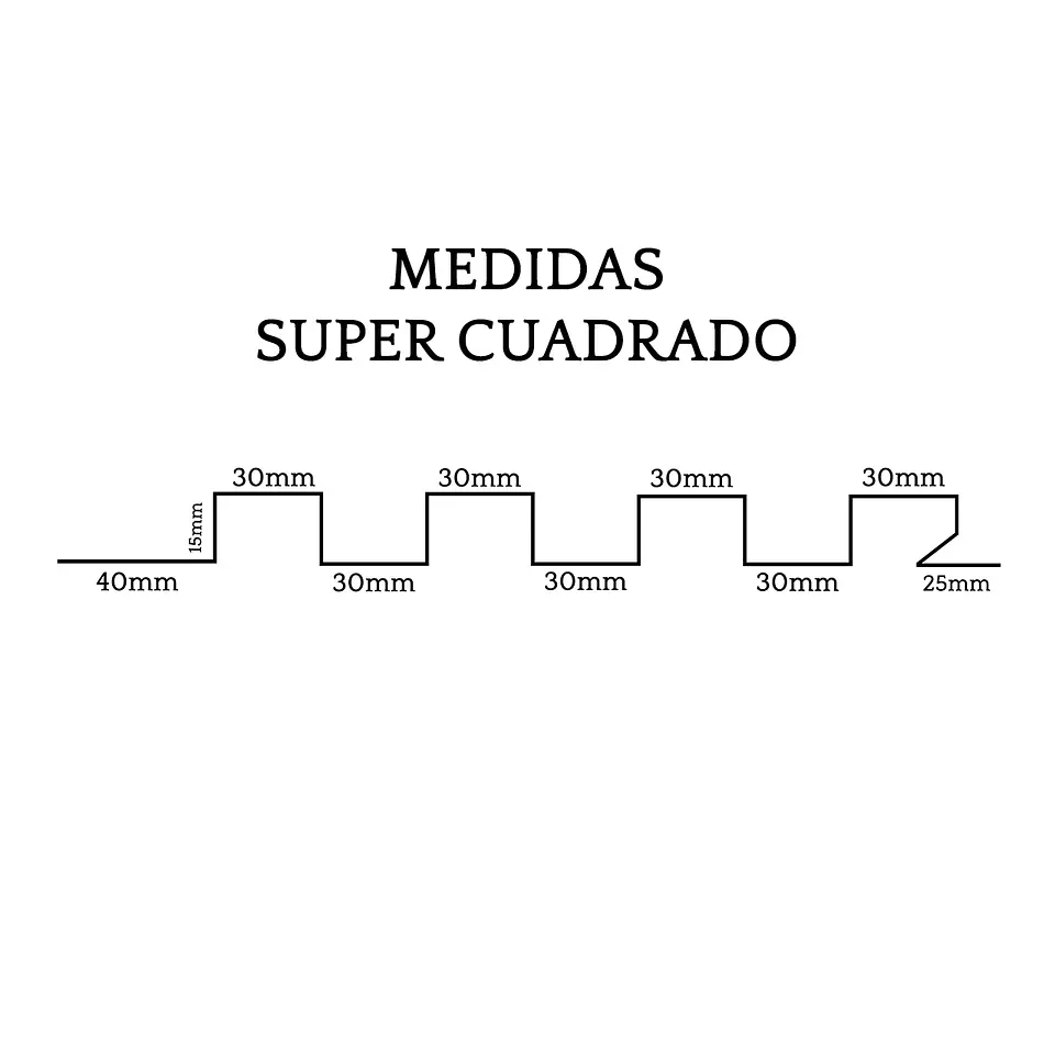 FS Super Cuadrado Prepintado 0.4X390MM X METRO 6