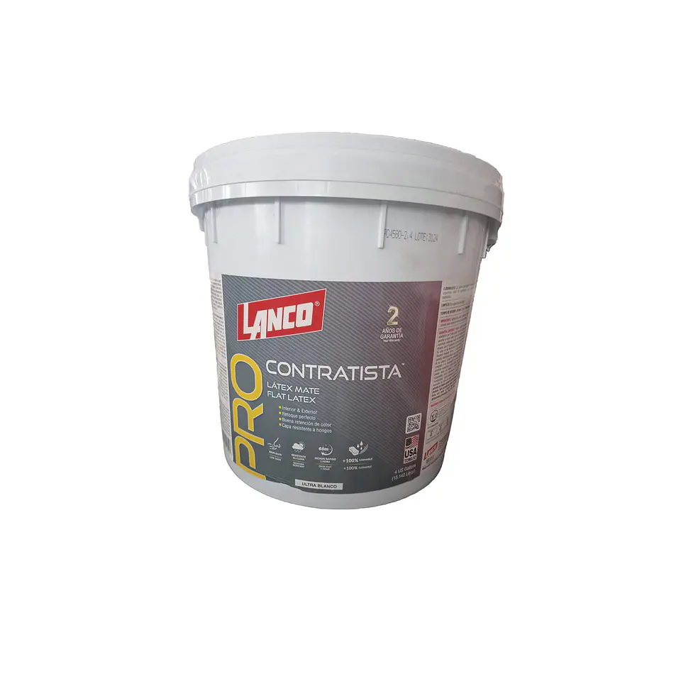 Latex Pro Contratista Blanco Mate Tineta PC4580-2.4 LANCO 1