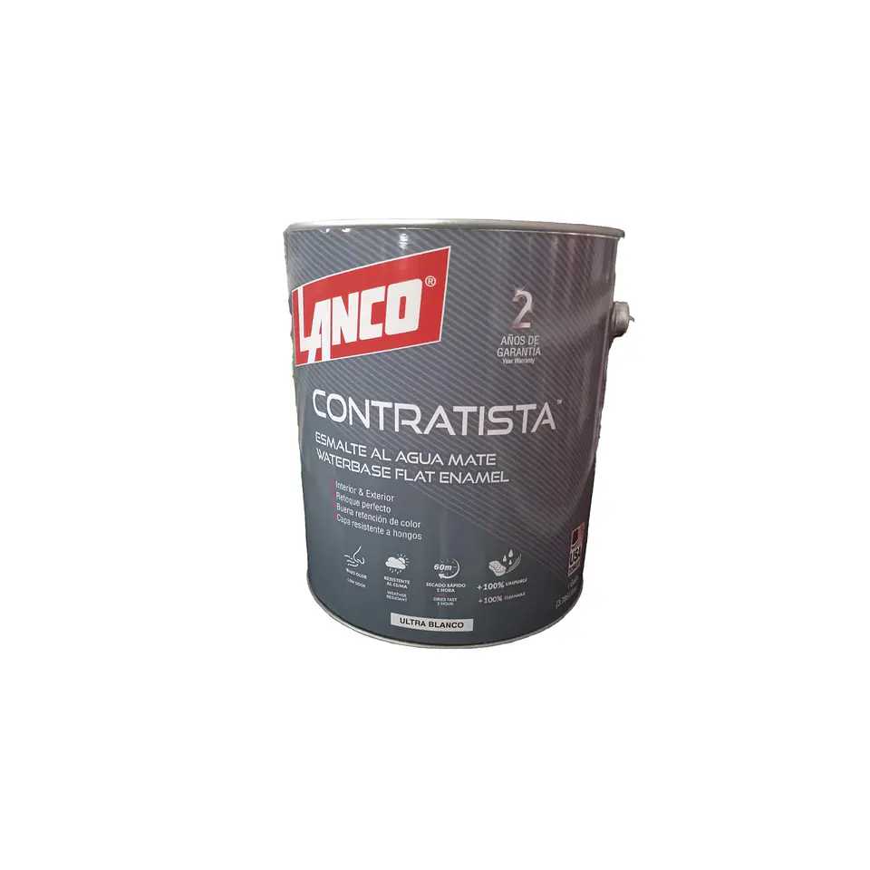 Esmalte al Agua Pro Contratista Blanco Mate GL PC4585-4 LANCO	 1