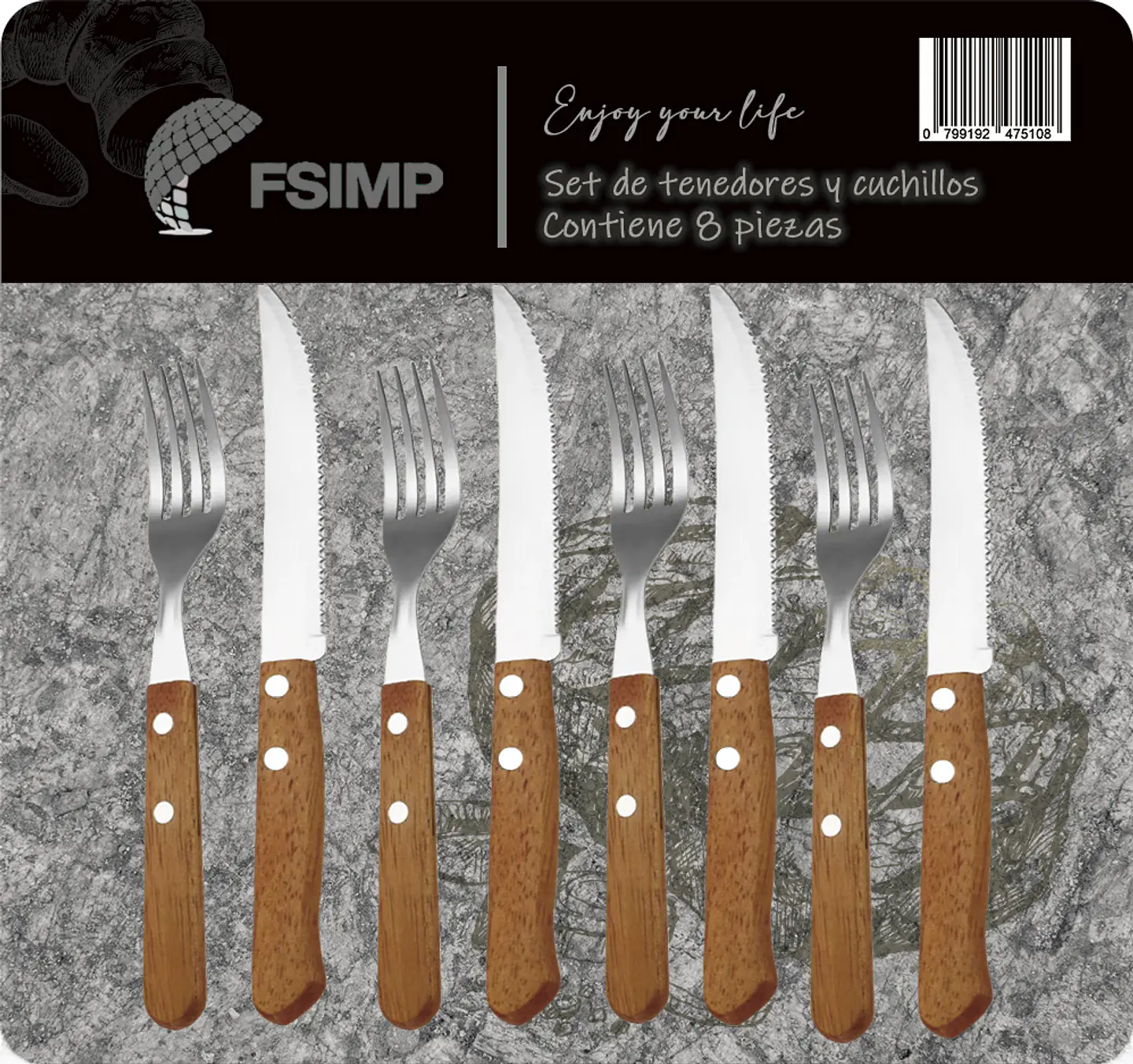 Set Tenedores y Cuhillos 8 Piezas FSIMP 1
