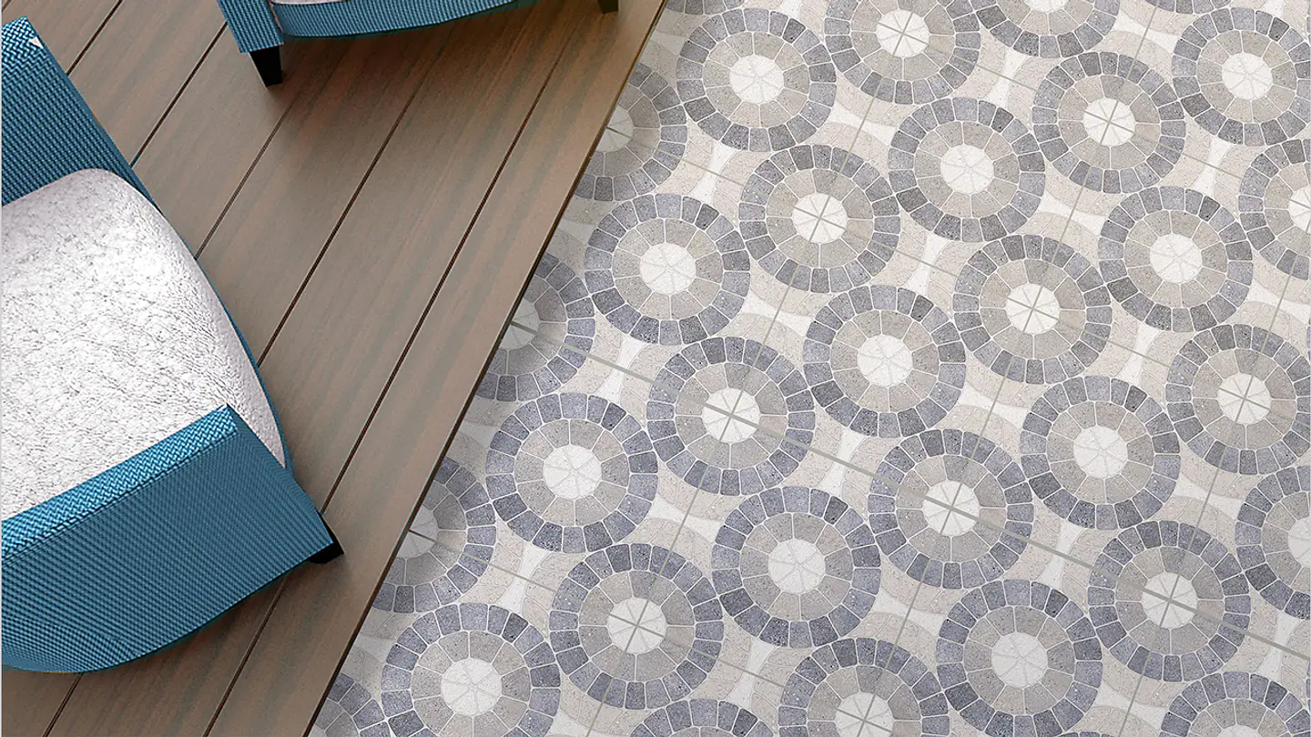 Cerámica Piso 61X61 Mosaico Blue 2.65m² Caja 2