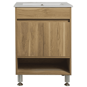 Vanitorio + Mueble Roble Claro sin Griferia 61X85X46.5CM Dacqua