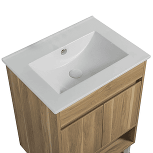 Vanitorio + Mueble Roble Claro sin Griferia 61X85X46.5CM Dacqua