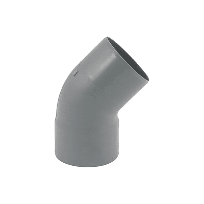 Semicodo PVC Sanitario Gris 45° 75mm