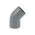 Semicodo PVC Sanitario Gris 45° 75mm