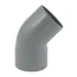 Semicodo PVC Sanitario Gris 45° 75mm