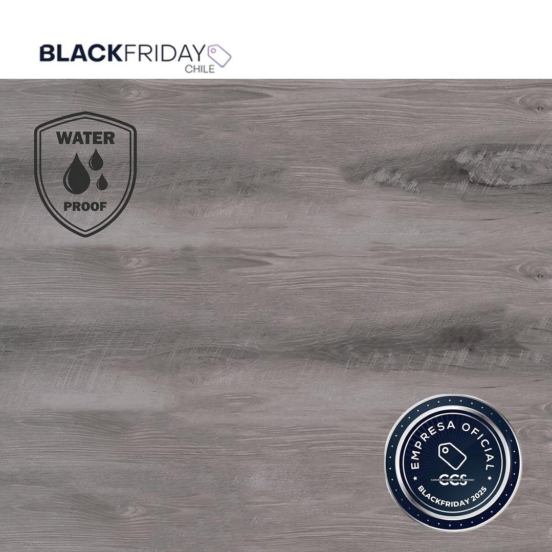 $10.883m² SPC Piso 180x1220MM 5MM Grey 3007 2.196M2 Caja Black Friday 1