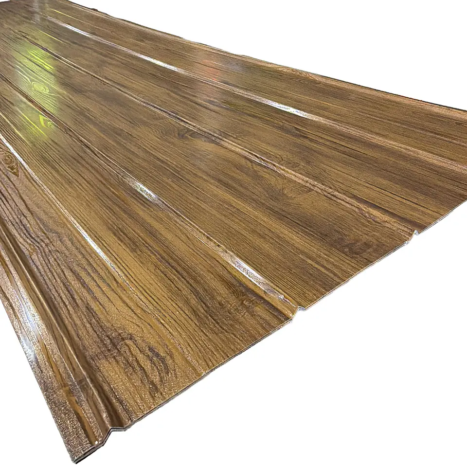 Zinc 5V Prepintado Texturizado Madera Castaño 0.40x895x2.50mts 1