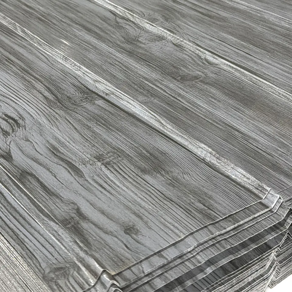Zinc 5V Prepintado Texturizado Madera Gris 0.40x895x2.50mts 2
