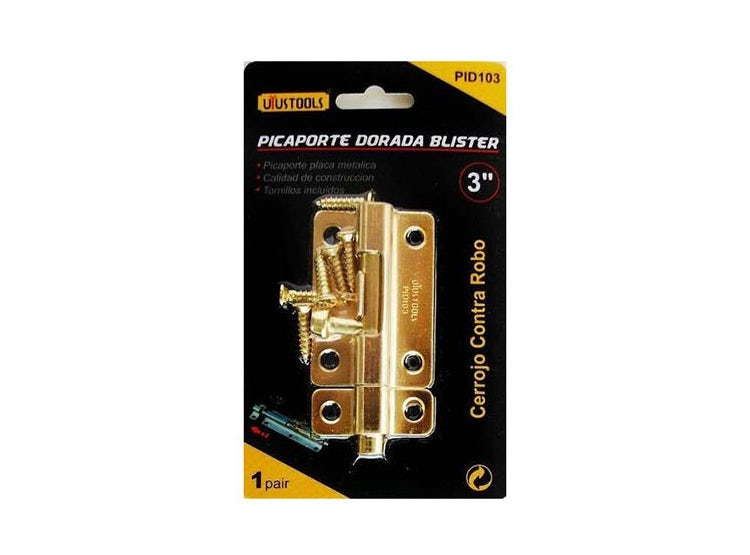 Picaporte Dorada Blister 3"