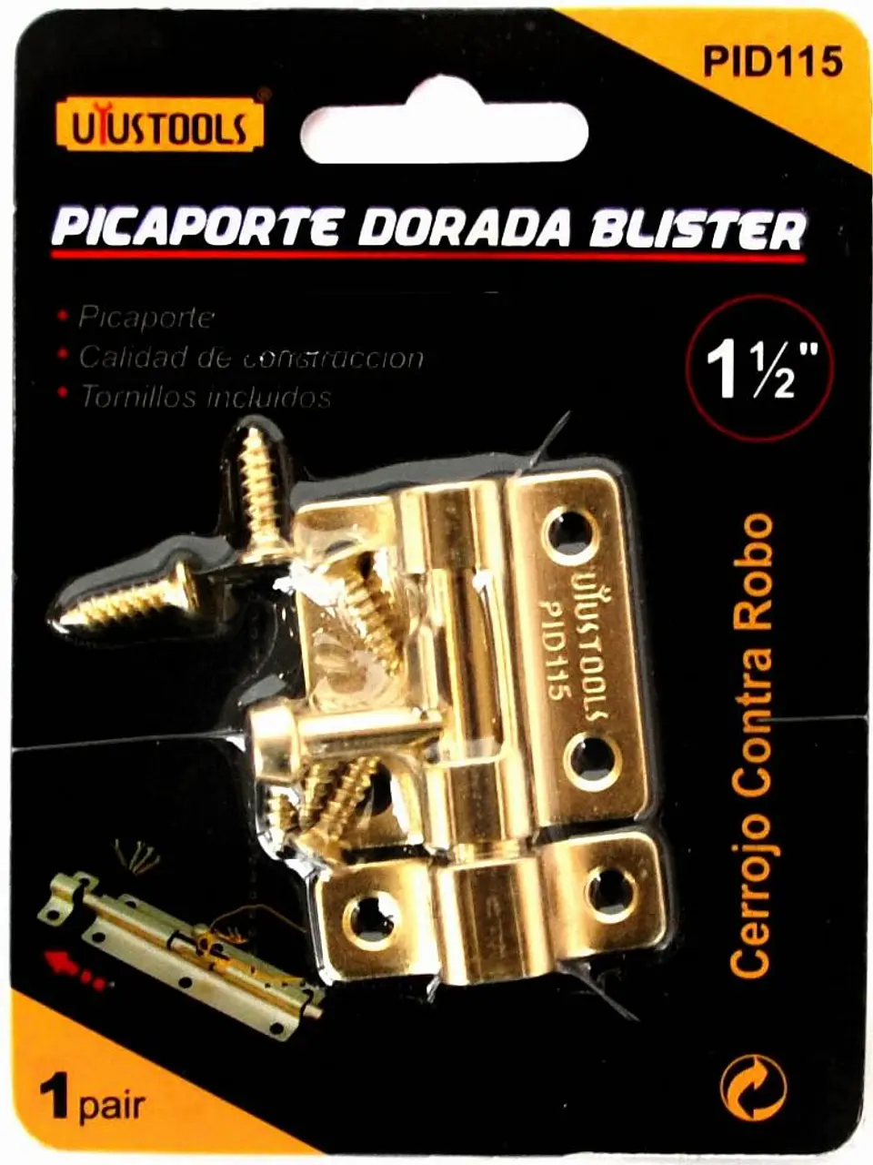 Picaporte Dorada Blister 1.5