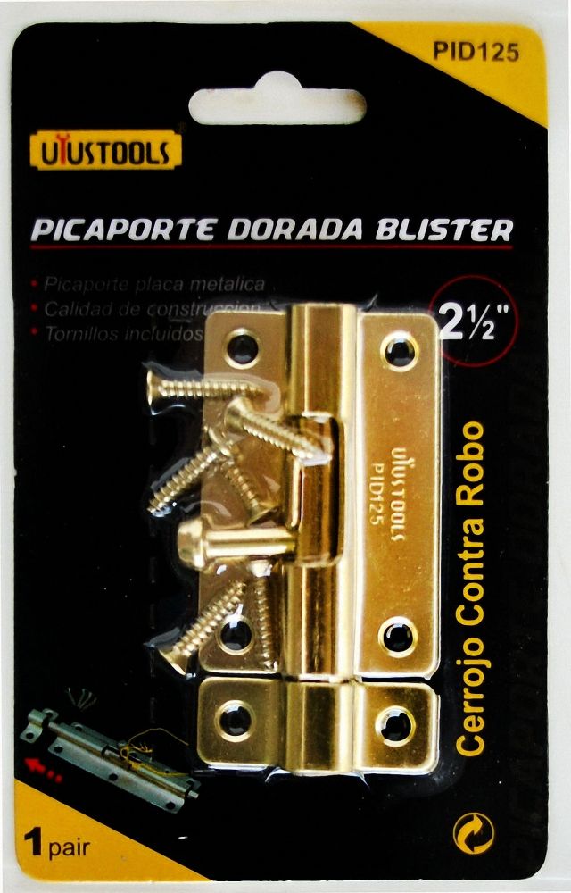 Picaporte Dorada Blister 2.5"