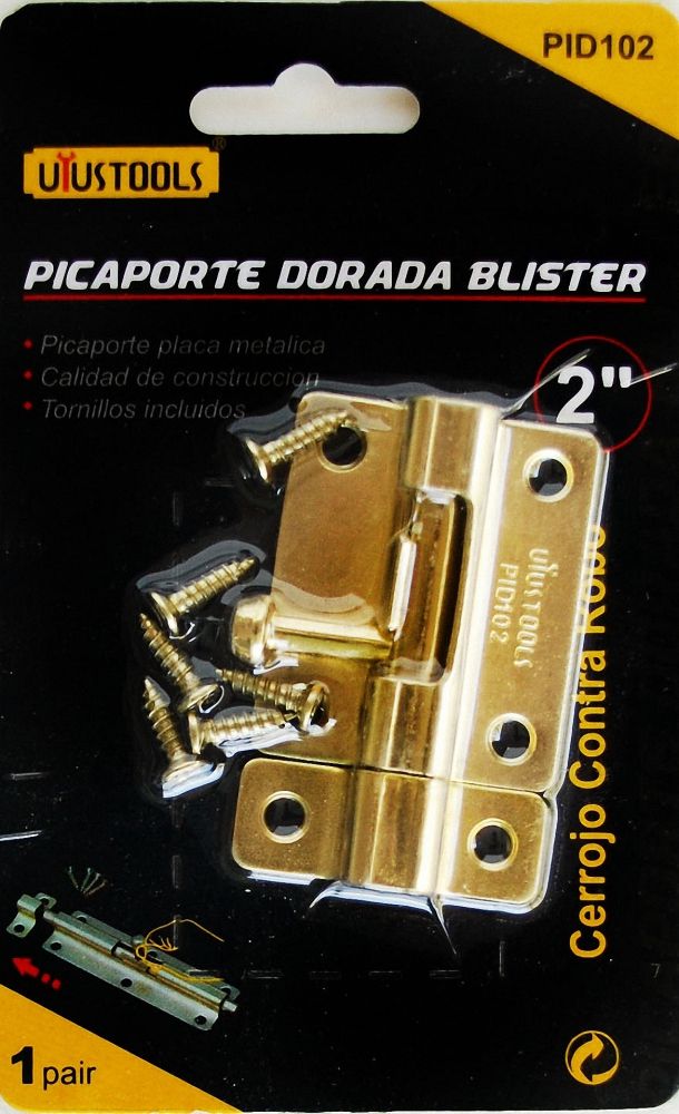 Picaporte Dorada Blister 2"