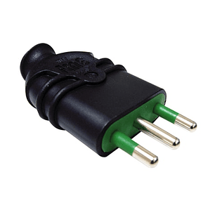 Enchufe Macho 2P 10A Negro